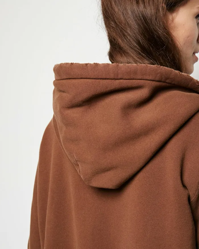 CALLIE ZIP UP HOODIE Cocoa Women Nili Lotan Knits and Sweaters