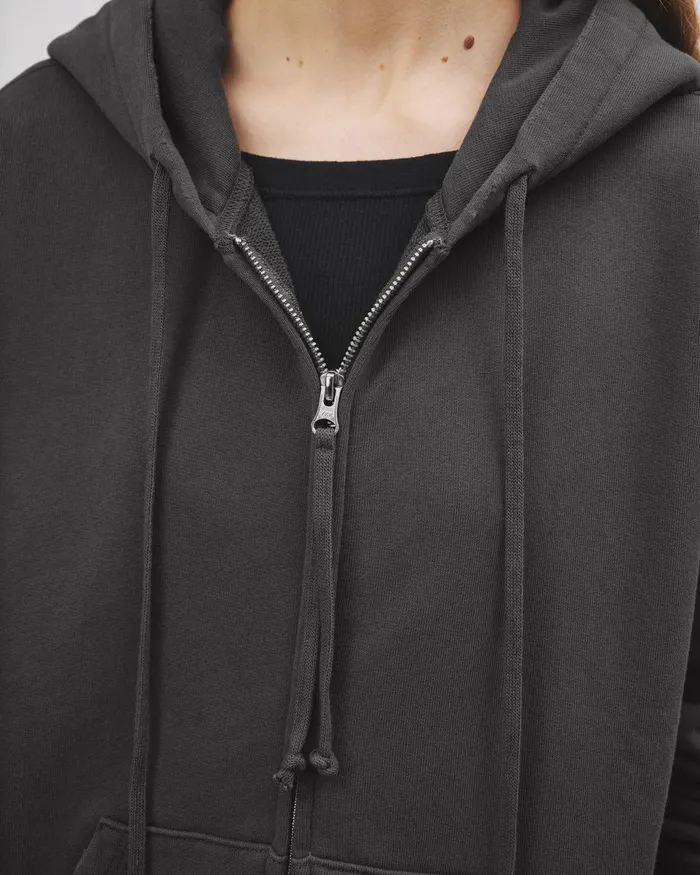 CALLIE ZIP UP HOODIE Cocoa Women Nili Lotan Knits and Sweaters