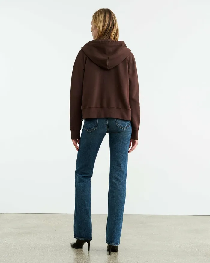 CALLIE ZIP UP HOODIE Cocoa Women Nili Lotan Knits and Sweaters