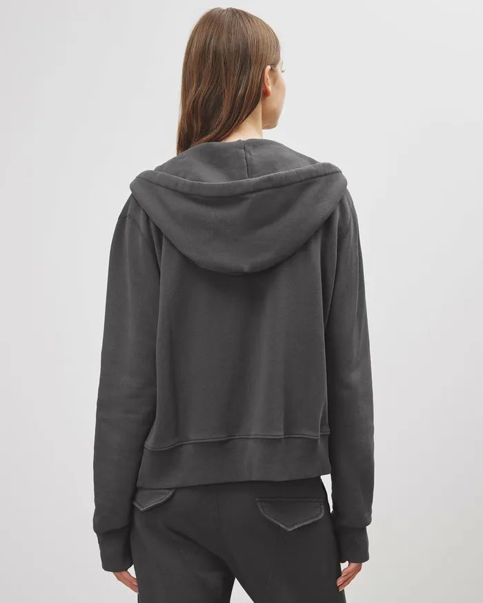 CALLIE ZIP UP HOODIE Cocoa Women Nili Lotan Knits and Sweaters
