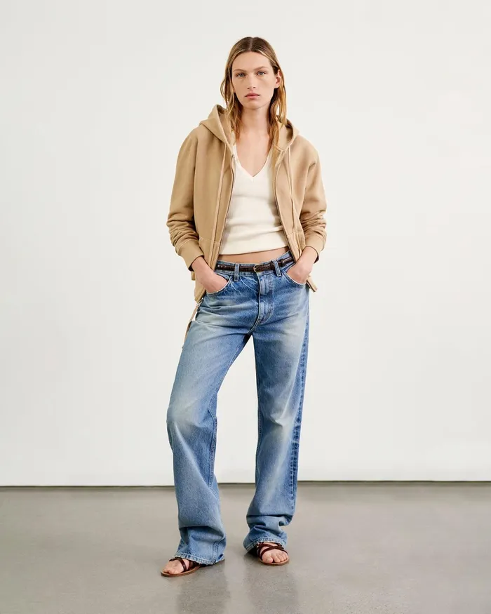 CALLIE ZIP UP HOODIE Cocoa Women Nili Lotan Knits and Sweaters
