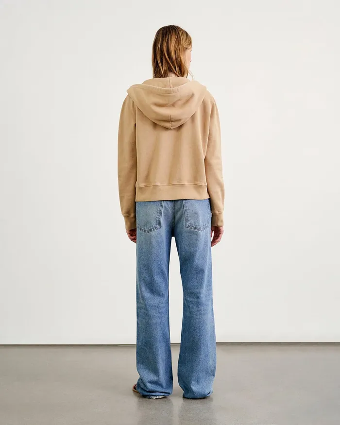 CALLIE ZIP UP HOODIE Cocoa Women Nili Lotan Knits and Sweaters