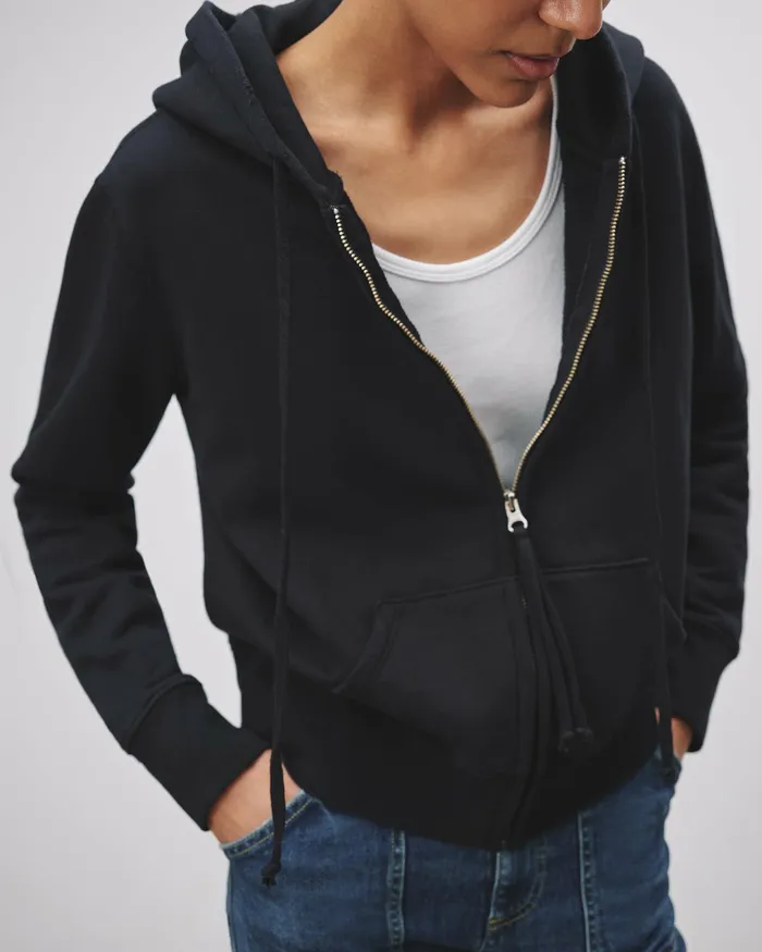 CALLIE ZIP UP HOODIE Cocoa Women Nili Lotan Knits and Sweaters
