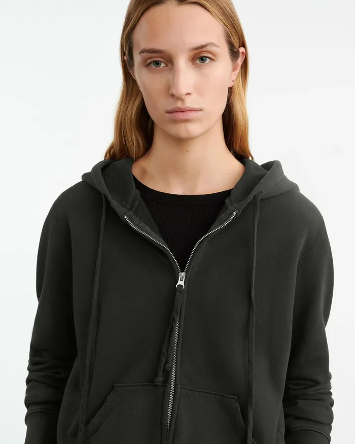 CALLIE ZIP UP HOODIE Cocoa Women Nili Lotan Knits and Sweaters