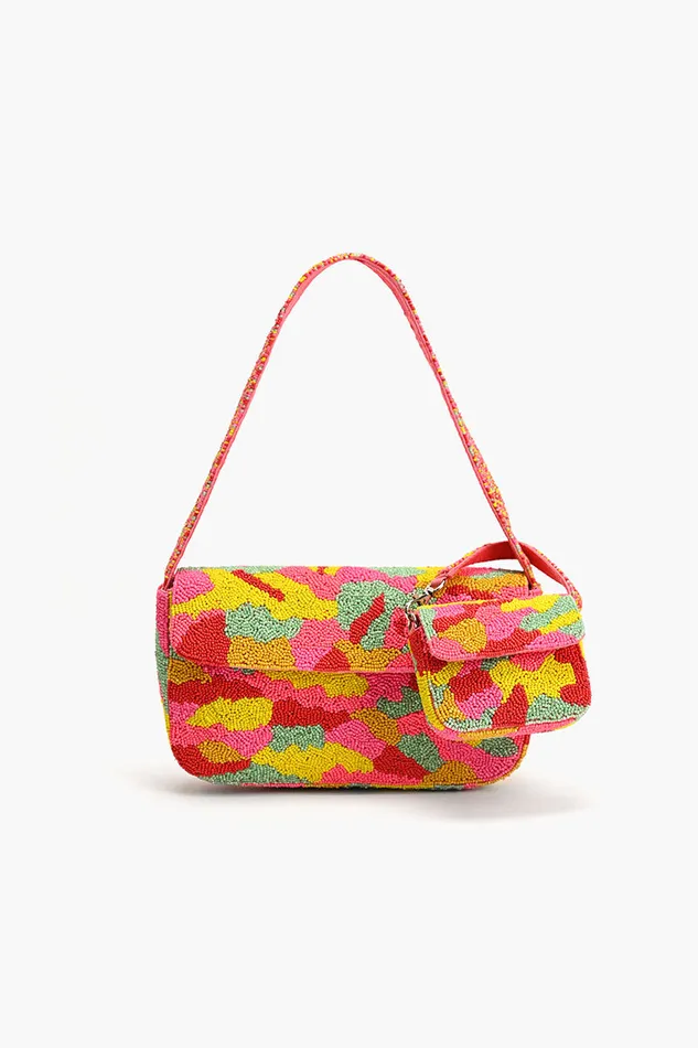 Candy Kaleidoscope Beadwork Shoulder Bag with a Mini Me Bag Shoulder Bags America and Beyond Women Candy Kaleidoscope Beadwork Shoulder Bag with a Mini Me Bag Shoulder Bags America and Beyond Women