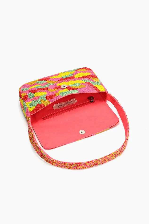 Candy Kaleidoscope Beadwork Shoulder Bag with a Mini Me Bag Shoulder Bags America and Beyond Women