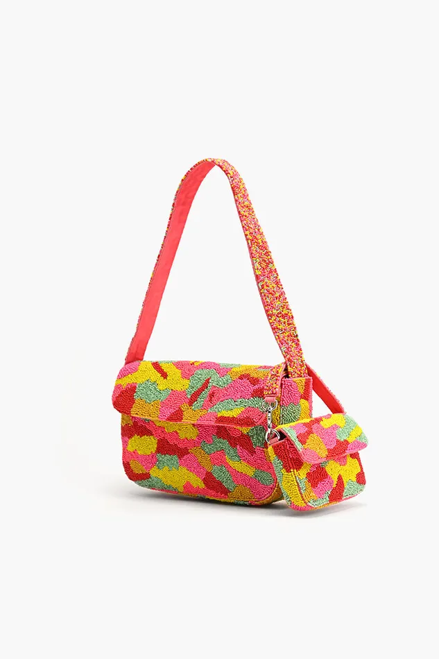 Candy Kaleidoscope Beadwork Shoulder Bag with a Mini Me Bag Shoulder Bags America and Beyond Women