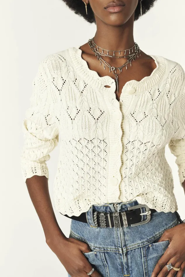 Cardigan Jump OffWhite Women Baandsh Sweaters and Cardigans