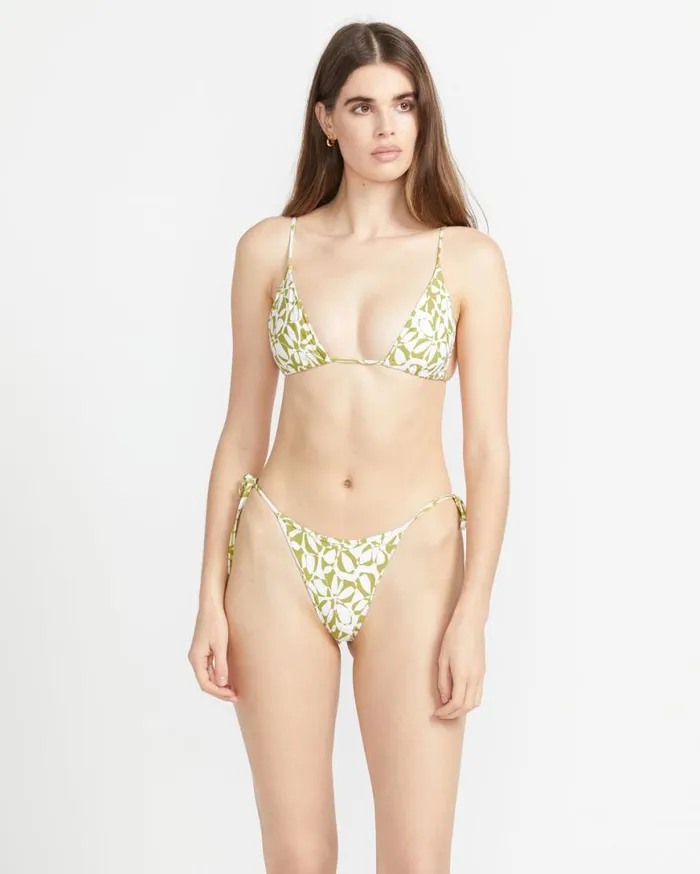 Carefree Tri Bikini Top 8211 Shadow Lime Womens Volcom Swim