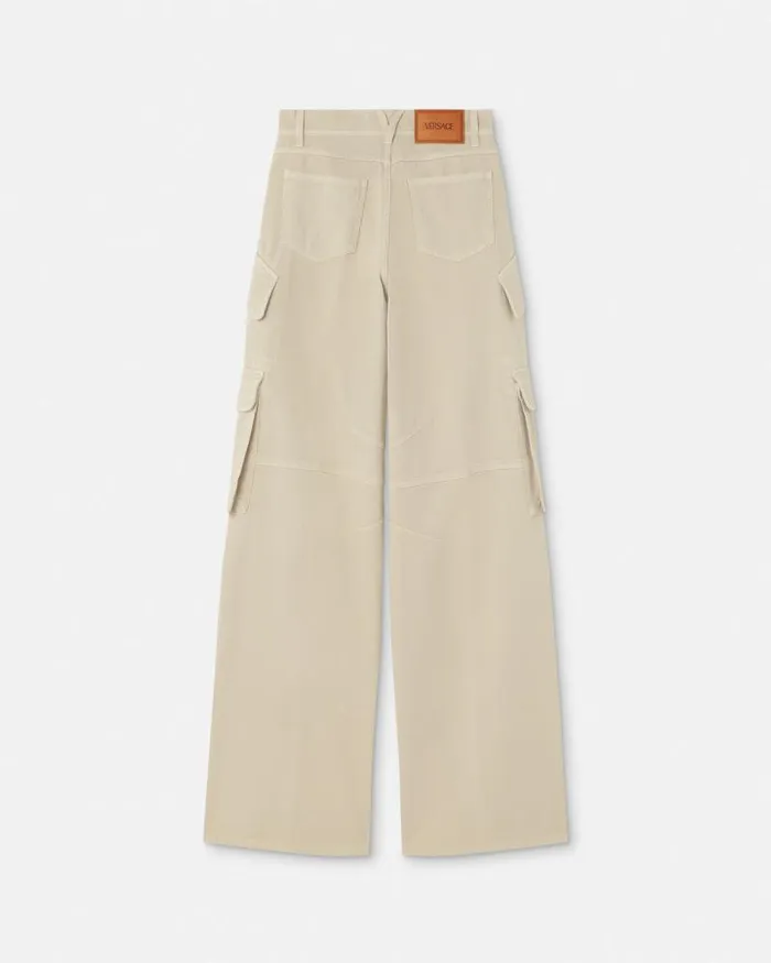 Cargo Jeans Beige Women Versace Pants and Shorts