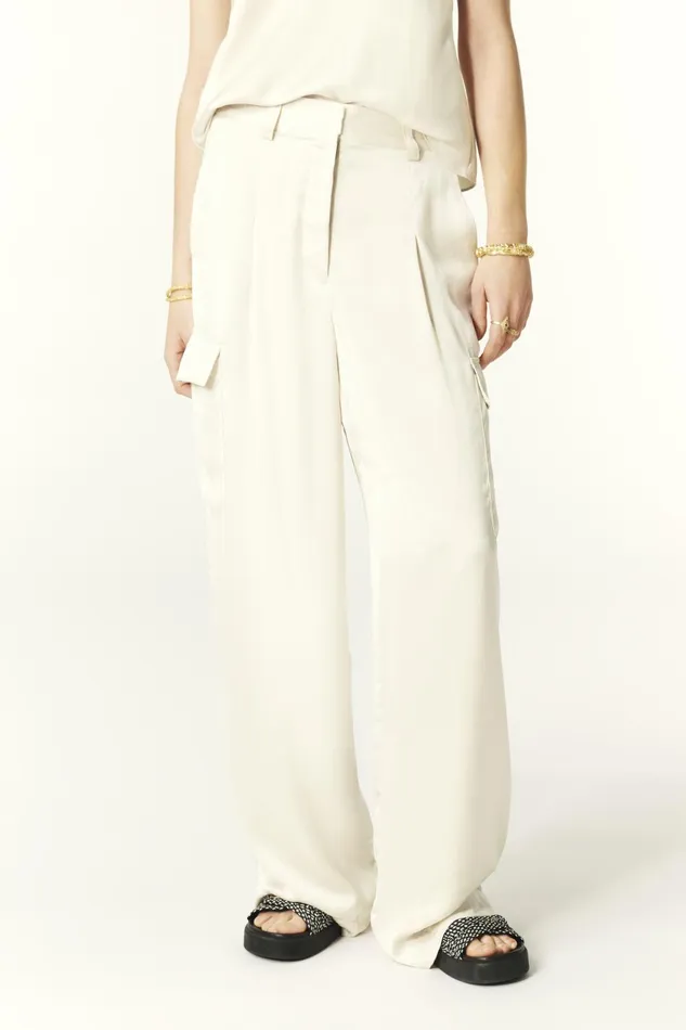 Cargo Style Pants Cary OffWhite Women Baandsh Pants and Jeans