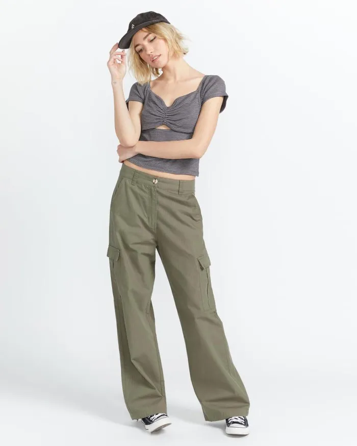 Cargstone Pants 8211 Army Green Combo Womens Volcom Bottoms