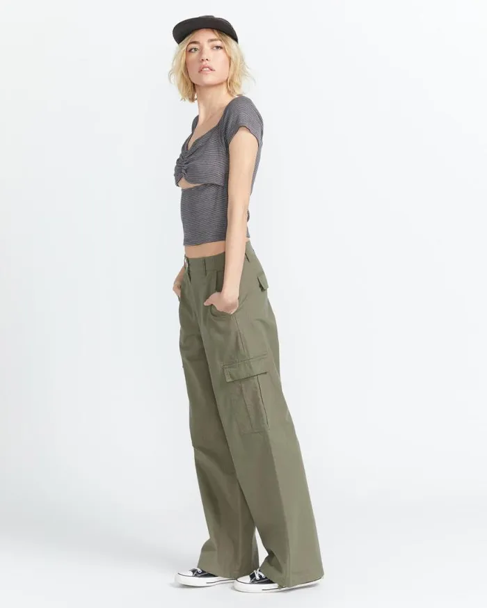 Cargstone Pants 8211 Army Green Combo Womens Volcom Bottoms