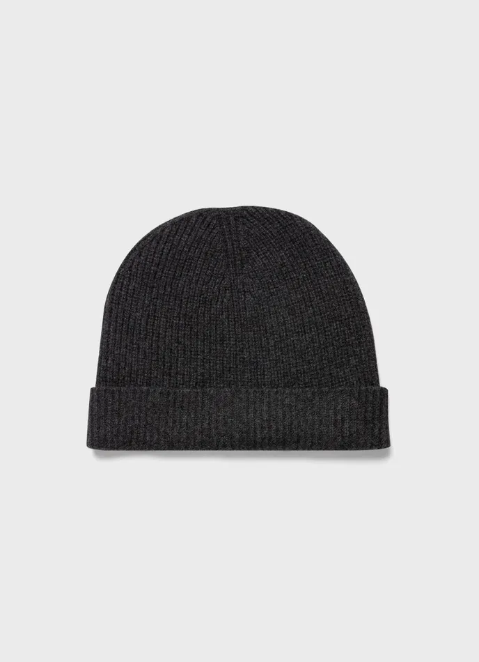 Cashmere Ribbed Hat Charcoal Melange MenWomen SUNSPEL Hats Scarves and Gloves Cashmere Ribbed Hat Charcoal Melange MenWomen SUNSPEL Hats Scarves and Gloves