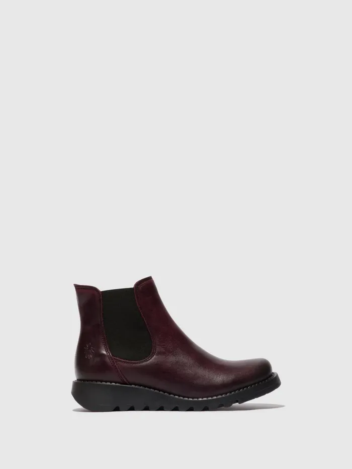 Chelsea Ankle Boots SALV WINE BLACK ELASTIC Women Fly London Ankle Boots