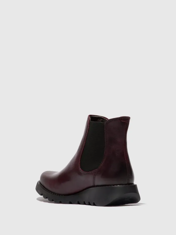 Chelsea Ankle Boots SALV WINE BLACK ELASTIC Women Fly London Ankle Boots