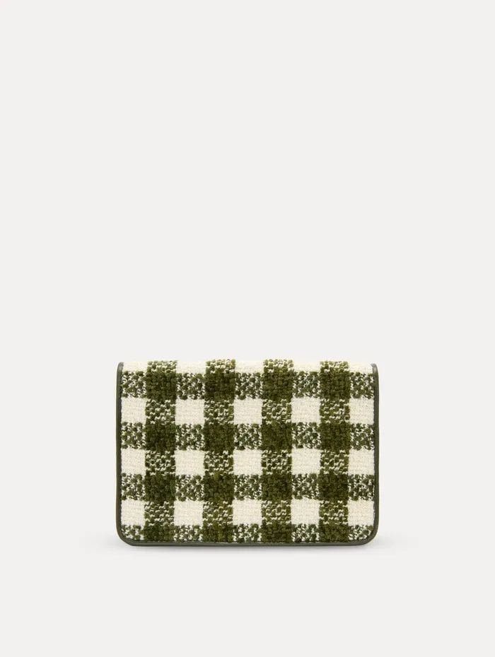 Chenille Check Tweed O Pochette Ivory Olive Women Oscar De La Renta Handbags Chenille Check Tweed O Pochette Ivory Olive Women Oscar De La Renta Handbags