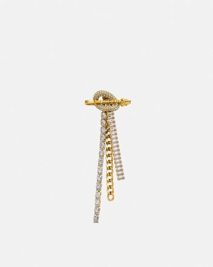Clash Drop Single Earring Gold Women Versace Earrings