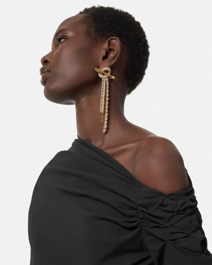 Clash Drop Single Earring Gold Women Versace Earrings