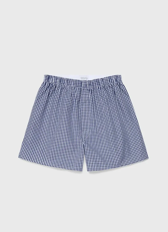 Classic Boxer Shorts Navy Gingham Men SUNSPEL Boxer Shorts