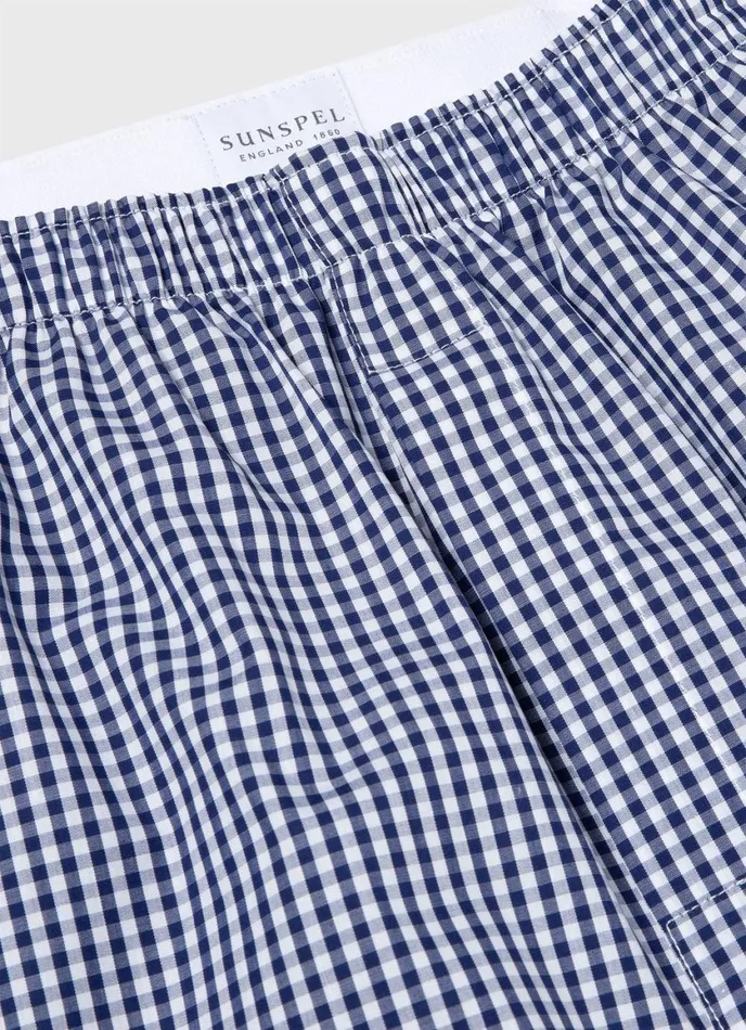 Classic Boxer Shorts Navy Gingham Men SUNSPEL Boxer Shorts