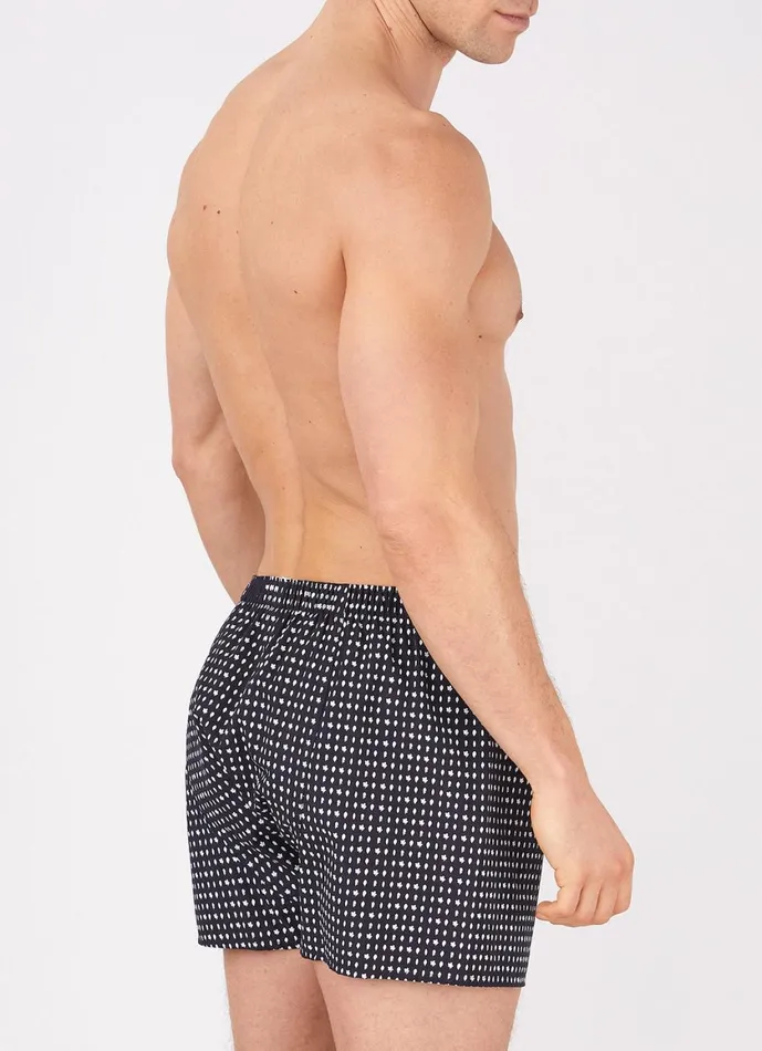 Classic Boxer Shorts Navywhite Leaf Print Men SUNSPEL Boxer Shorts