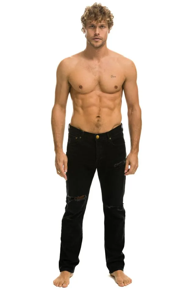 Classic Straight Leg Denim Jean 8211 Vintage Black WomenMen Aviator Nation Denim Classic Straight Leg Denim Jean 8211 Vintage Black WomenMen Aviator Nation Denim