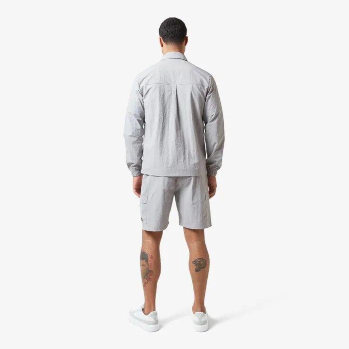 Closure London Crinkle Nylon Tech Overshirt Frost Grey Men Overshirts