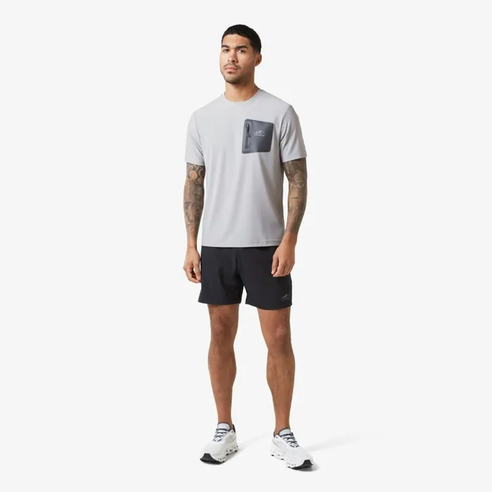 Closure London Heat Seal Zip Block Pocket TShirt Grey Men TShirts