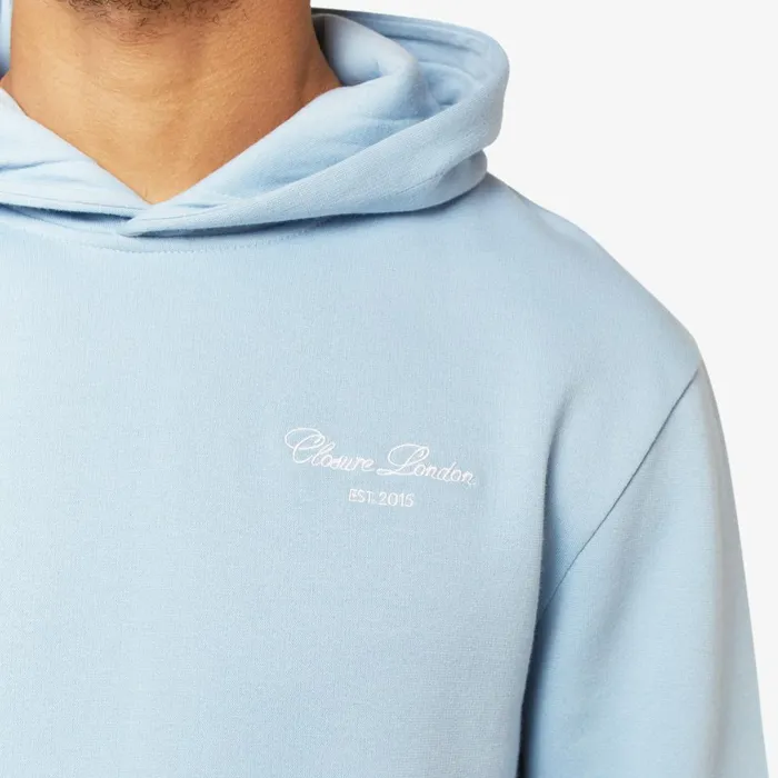 Closure London Relaxed Fit Signature Hoodie Twinset Ice Blue Men Tracksuits