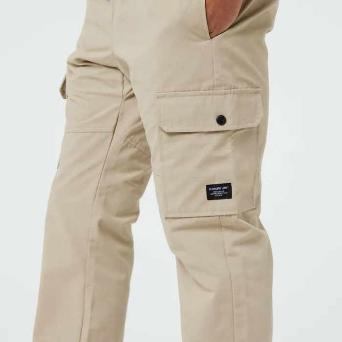 Closure London Ripstop Open Hem Cargo Pant Sand Men Pants