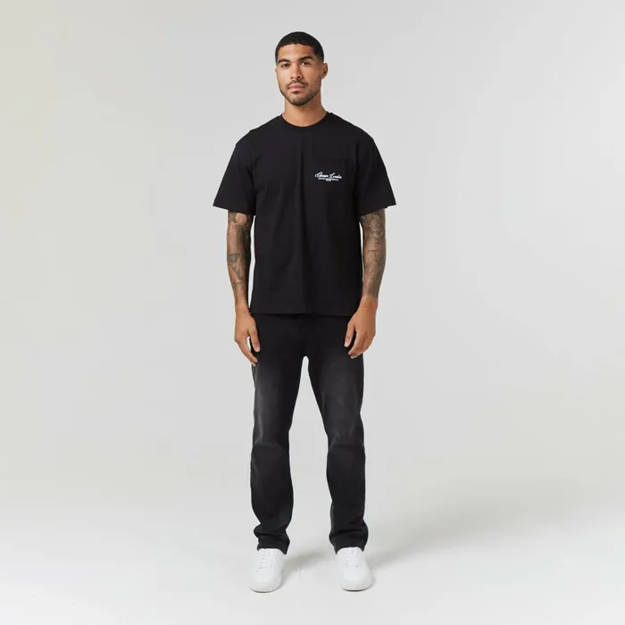 Closure London Script Logo Pocket TShirt Black Men TShirts