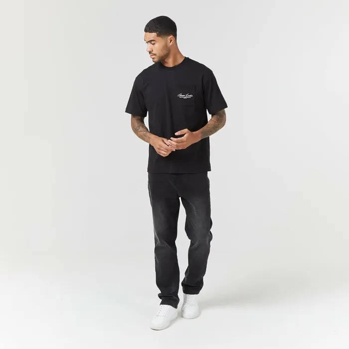 Closure London Script Logo Pocket TShirt Black Men TShirts