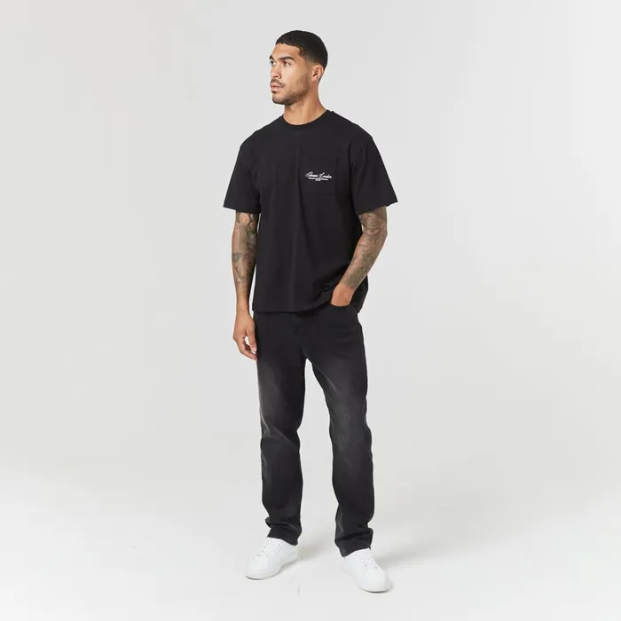 Closure London Script Logo Pocket TShirt Black Men TShirts