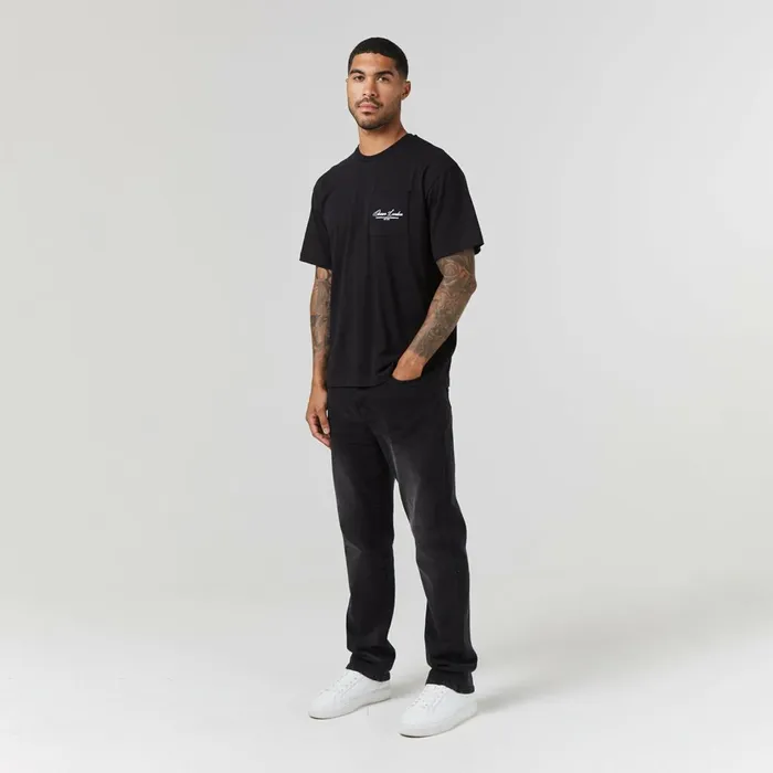Closure London Script Logo Pocket TShirt Black Men TShirts