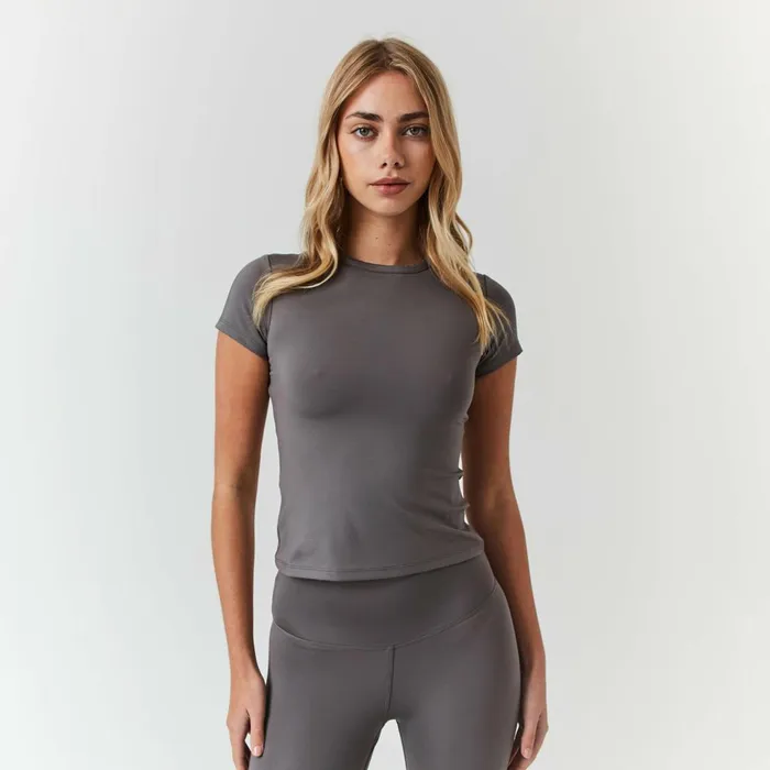 Closure London Second Skin Crop Top Grey Women Knitwear