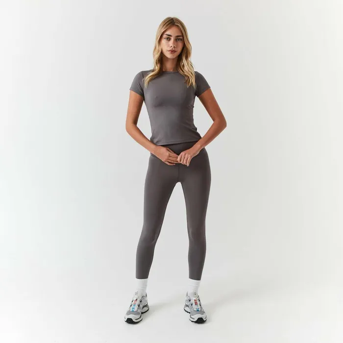 Closure London Second Skin Crop Top Grey Women Knitwear