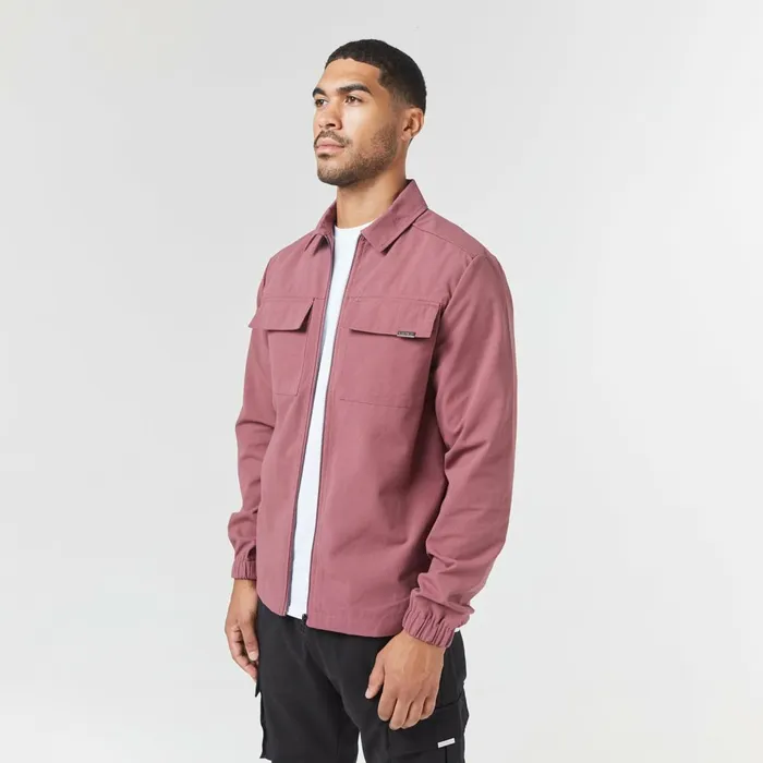 Closure London Smart Utility Overshirt Burgundy Men Overshirts