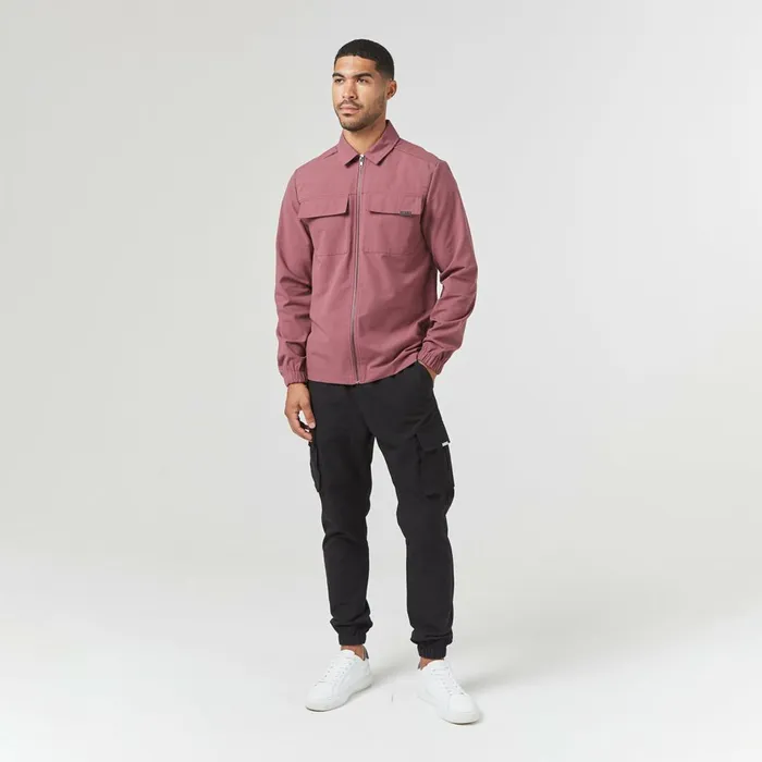 Closure London Smart Utility Overshirt Burgundy Men Overshirts