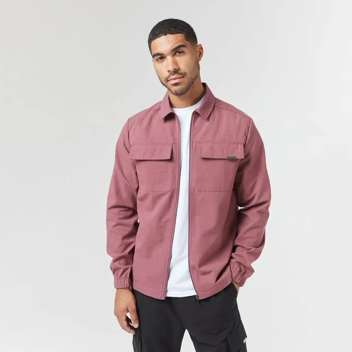 Closure London Smart Utility Overshirt Burgundy Men Overshirts