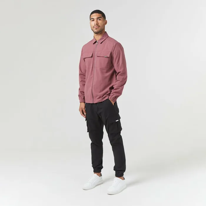 Closure London Smart Utility Overshirt Burgundy Men Overshirts