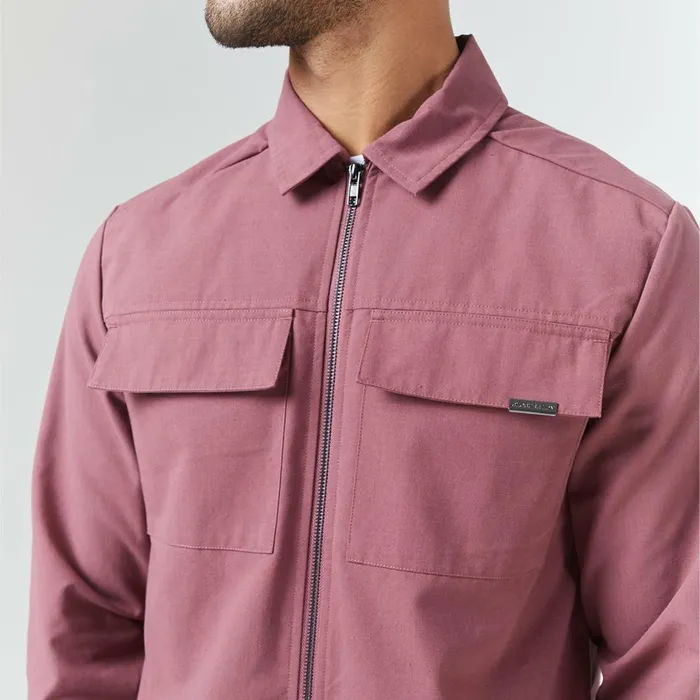 Closure London Smart Utility Overshirt Burgundy Men Overshirts