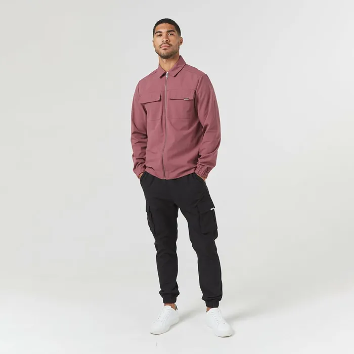 Closure London Smart Utility Overshirt Burgundy Men Overshirts