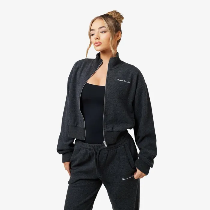 Closure London Soft Knit Bomber I Charcoal034gt Windowtheme Windowtheme Charcoal Women Coats and Jackets
