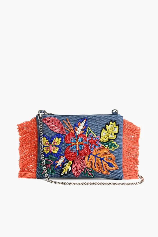 Clutches America and Beyond Women Rainbow Flutterby Foliage Clutch