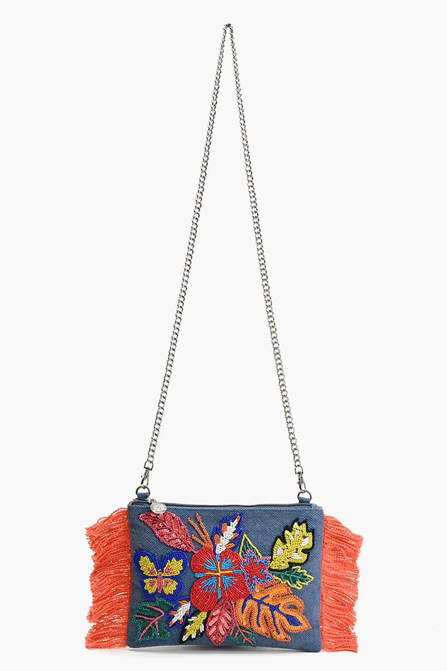 Clutches America and Beyond Women Rainbow Flutterby Foliage Clutch