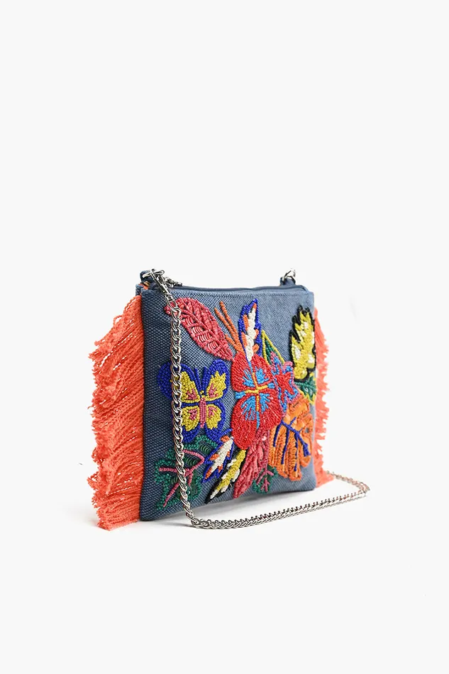 Clutches America and Beyond Women Rainbow Flutterby Foliage Clutch