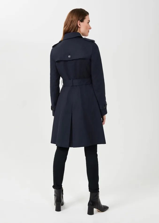 Coats and Jackets Women HOBBS Saskia Water Resistant Trench Coat Navy