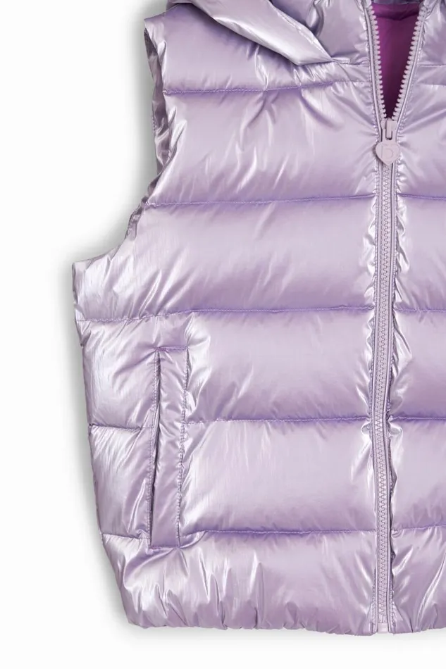 Coats And Jackets Kids Desigual Metallic Padded Vest Red