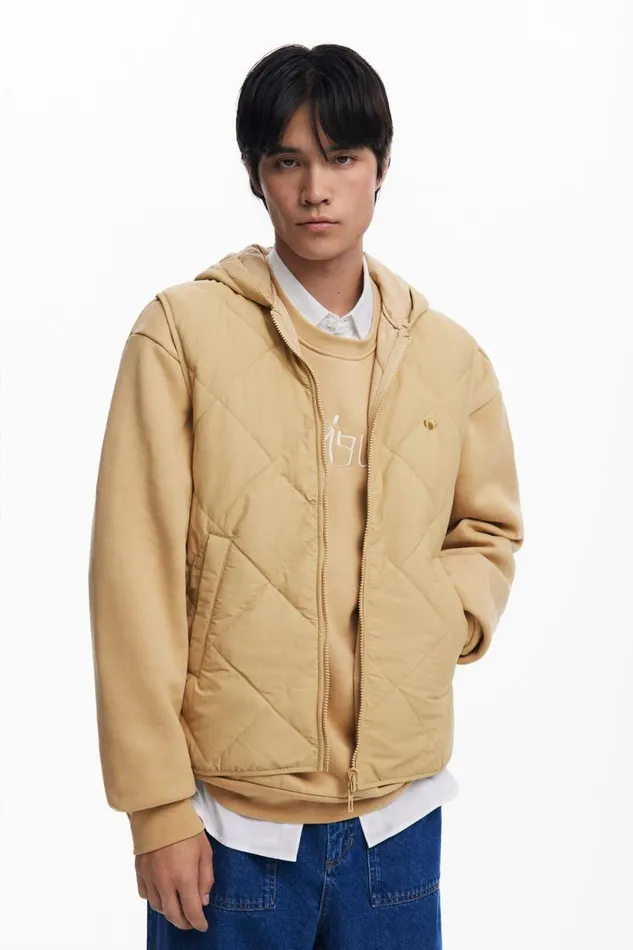 Coats And Jackets Men Desigual Windbreaker With A Hood Black